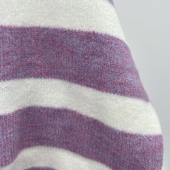 For Love & Lemons Maud Boxy Crop Sweater - Purple/White - Large - NWT - Picture 6 of 9